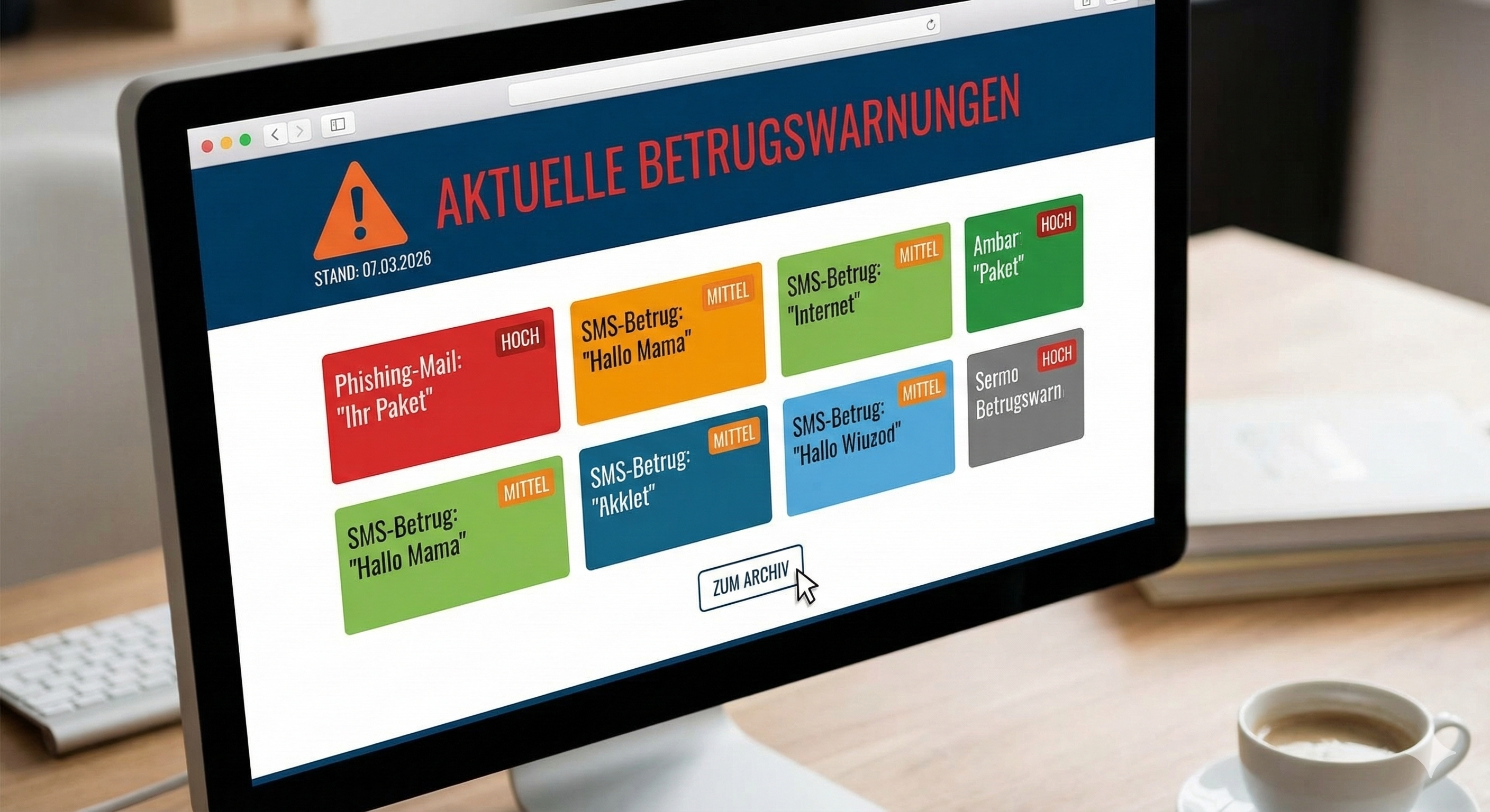 Übersicht zu aktuellen Betrugswarnungen
