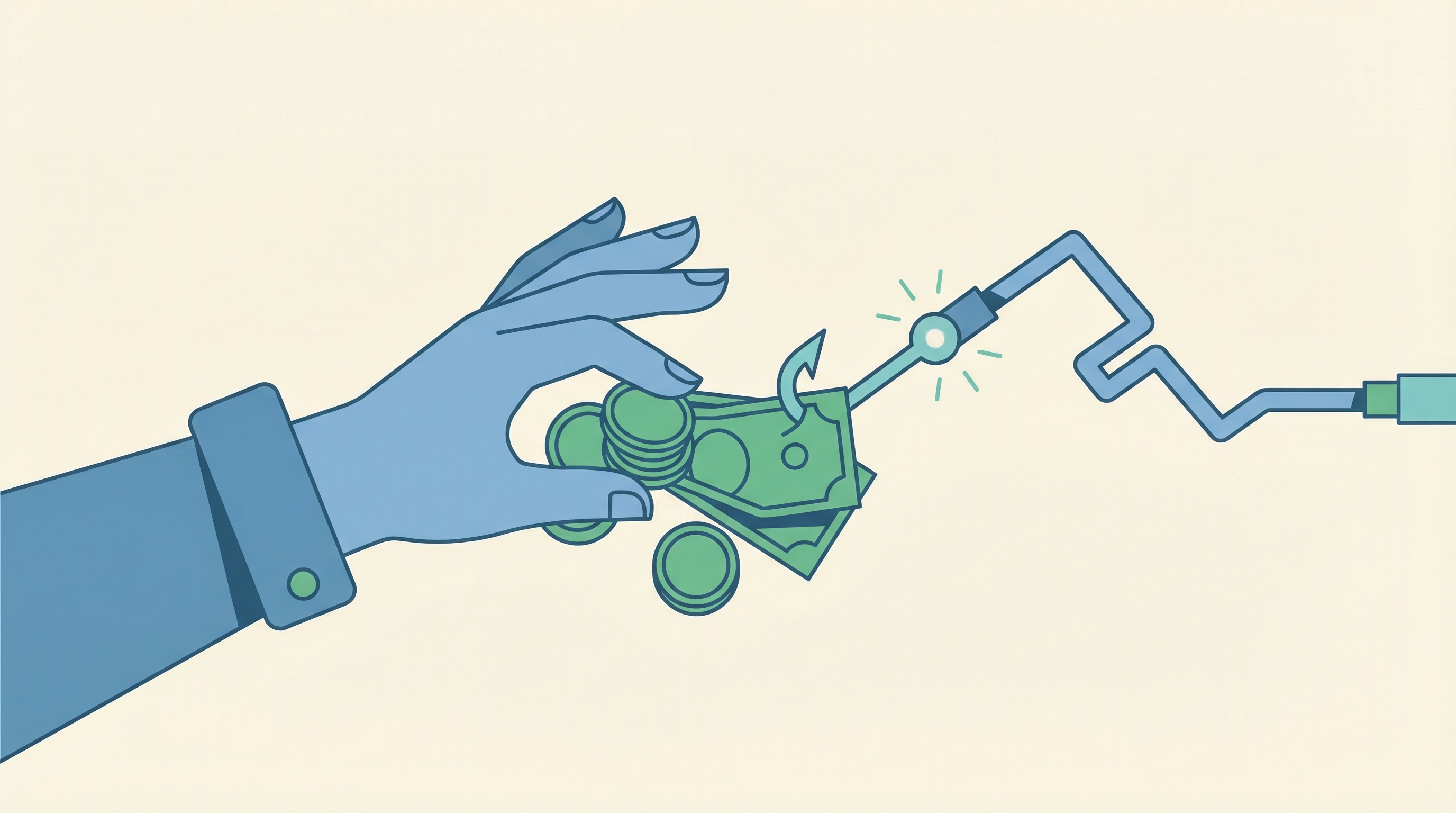 Geld zur?ckholen nach Fake-Shop Betrug: Hand greift nach Geld