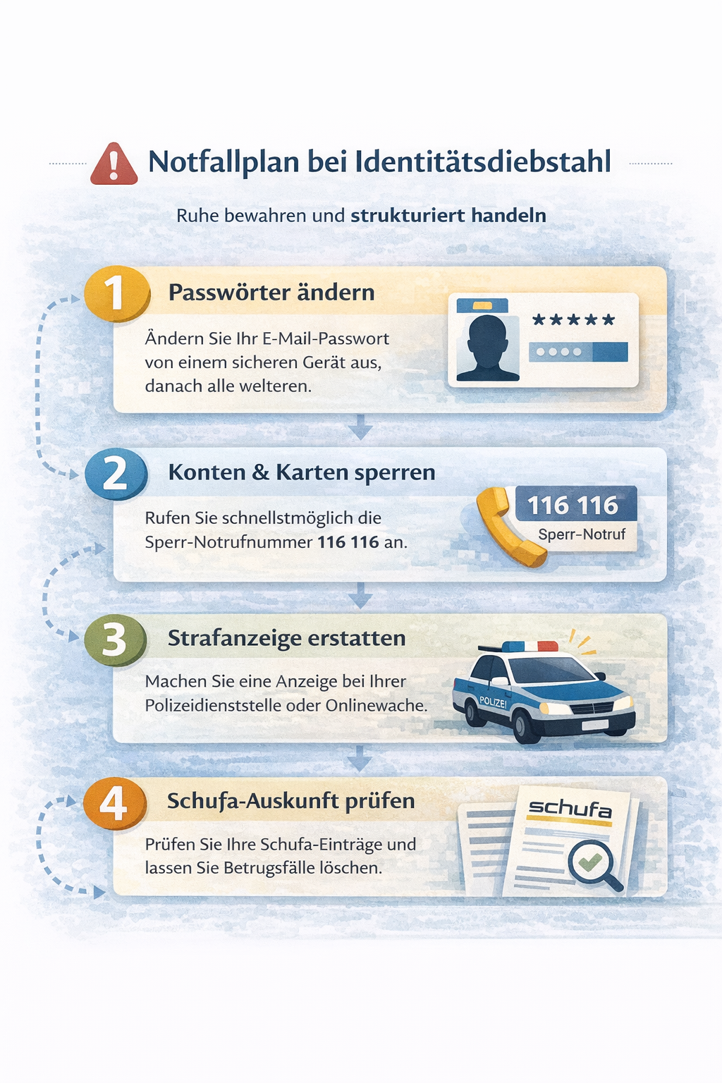 Notfallplan für Betroffene von Identitätsdiebstahl