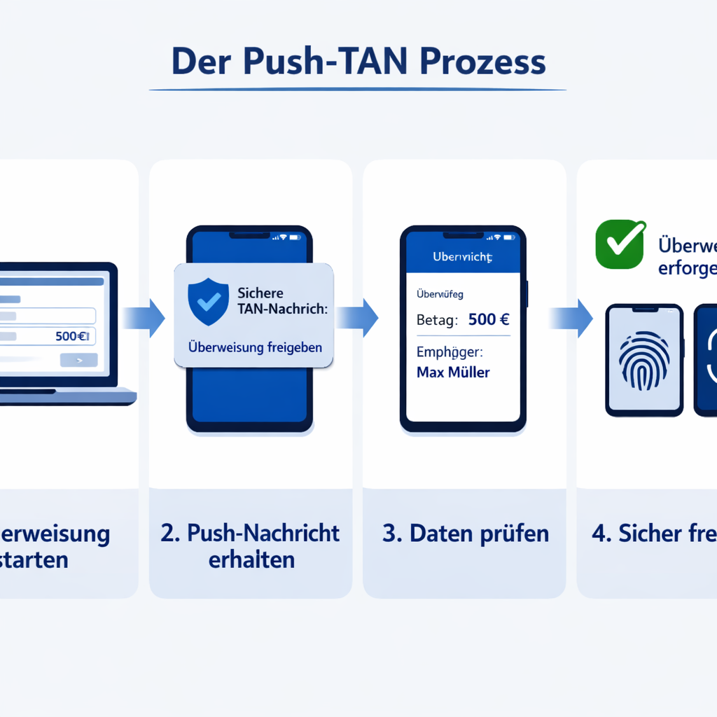 Infografik zum regulären Push-TAN-Ablauf