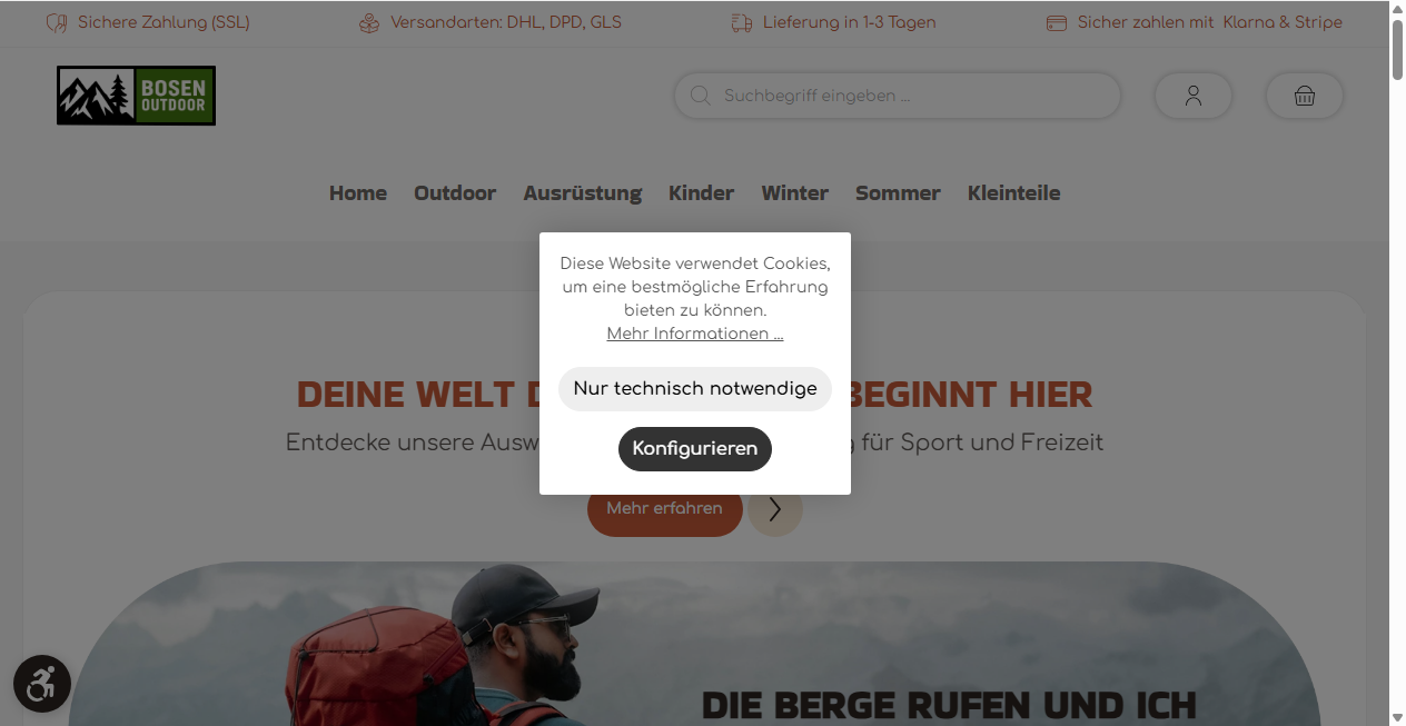 Screenshot von bosen-outdoor.com