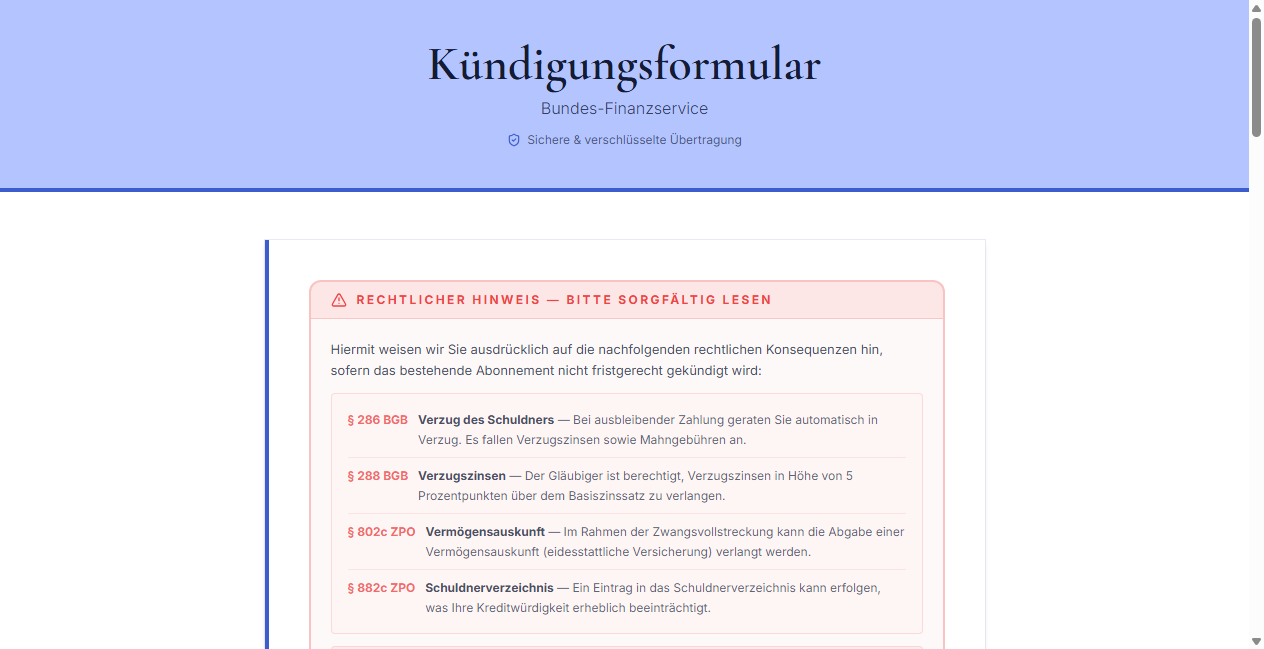 Bestätigte Warnung zu bundes-finanzservice.de (2026)