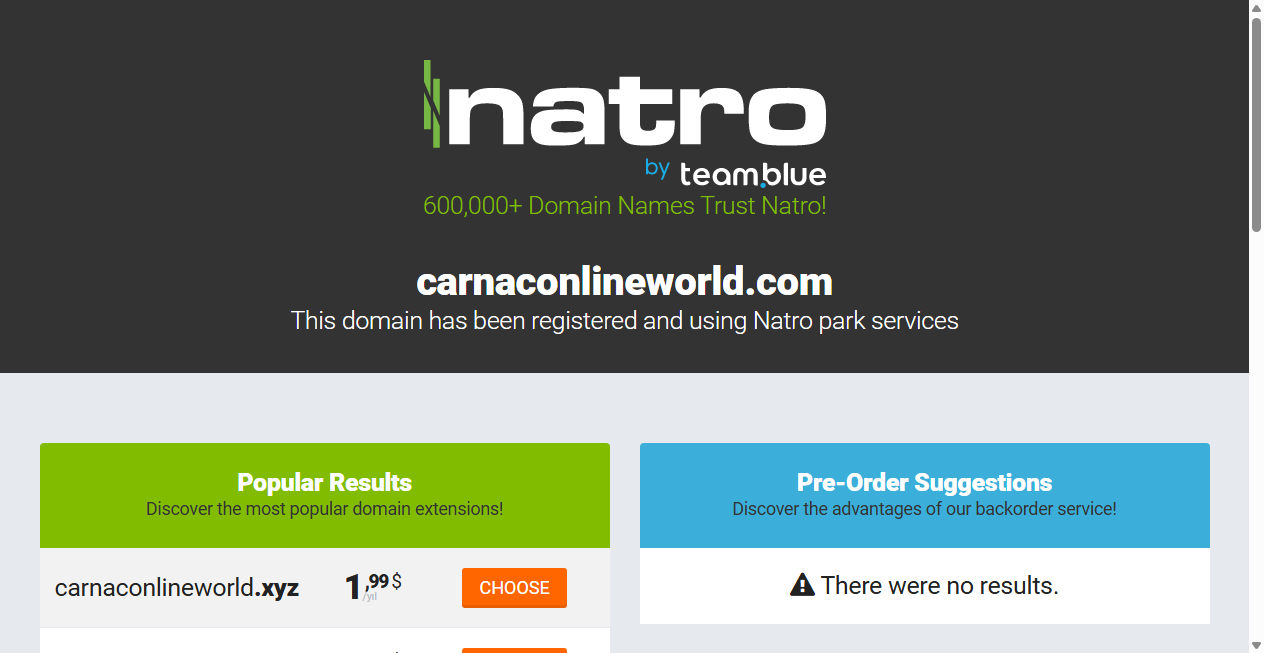 Bestätigte Warnung zu carnaconlineworld.com (2026)