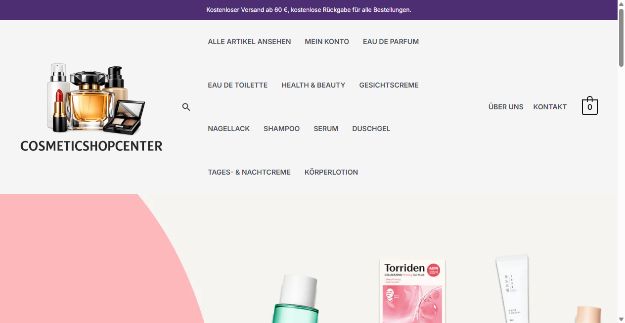 Bestätigte Warnung zu cosmeticshopcenter.com (2026)