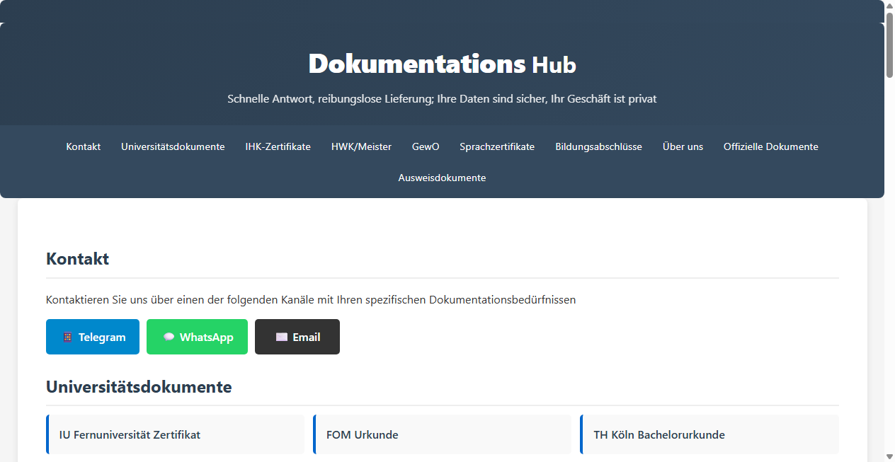 Bestätigte Warnung zu dokumentenkaufen.eu (2026)