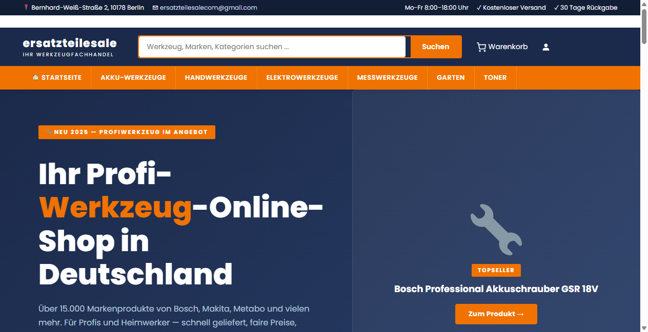Bestätigte Warnung zu ersatzteilesale.com (2026)