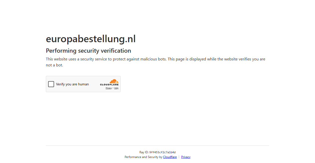 Bestätigte Warnung zu europabestellung.nl (2026)