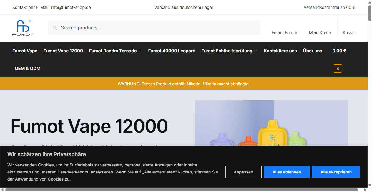 Fake-Shop Warnung: Fake Shop Warnung: fumot-shop.de (2026)