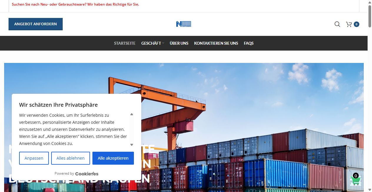 Screenshot von hahncontainer.de