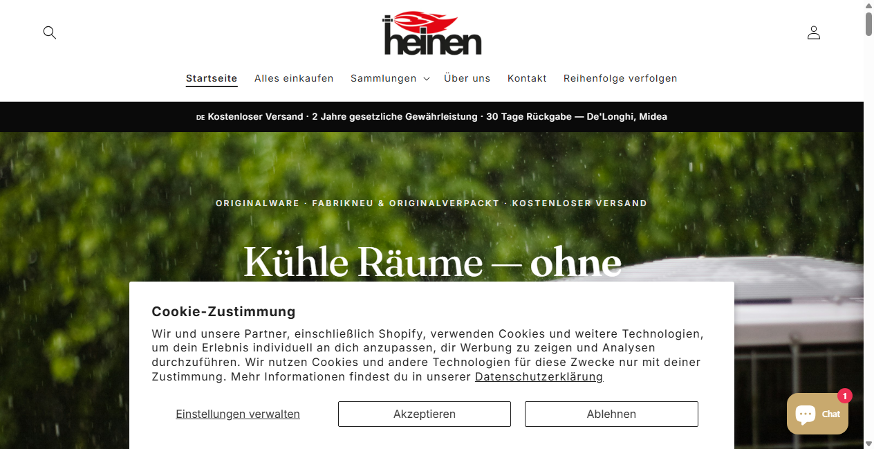 Bestätigte Warnung zu heinen-klimahaus.myshopify.com (2026)