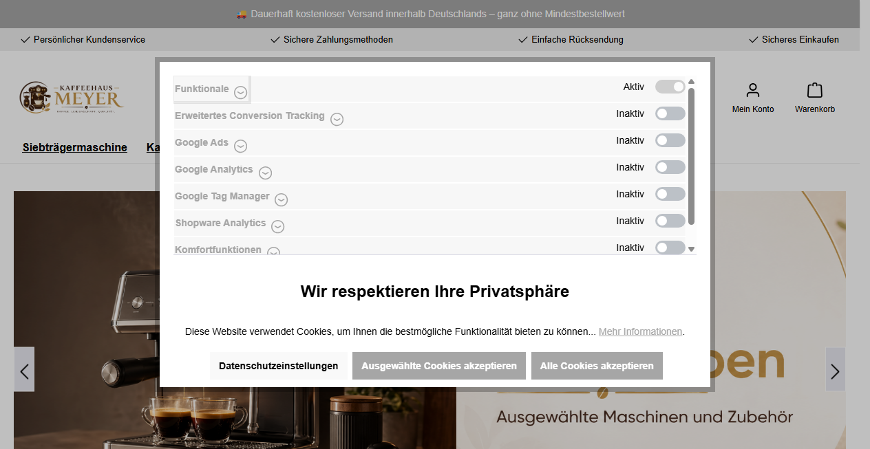 Bestätigte Warnung zu kaffeehaus-meyer.de (2026)