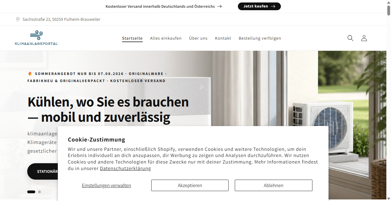 Bestätigte Warnung zu klimaanlageportal.de (2026)