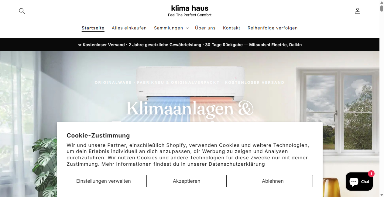 Bestätigte Warnung zu klimahaus.myshopify.com (2026)