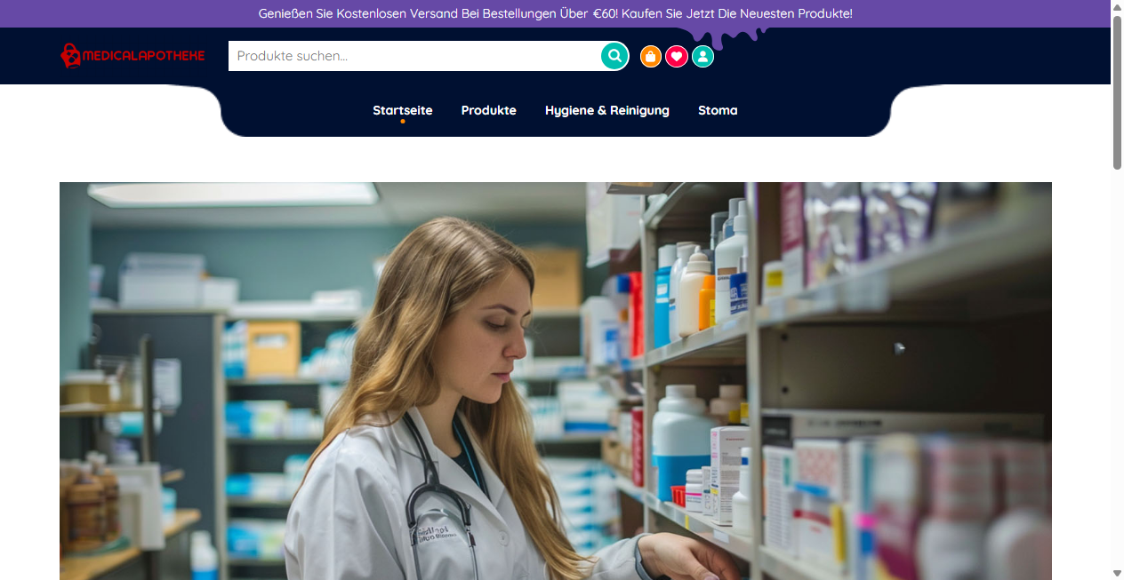 Screenshot von medicalapotheke.com