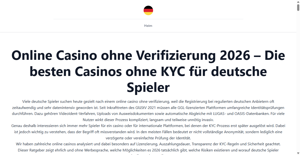 Bestätigte Warnung zu onlinecasinosohneverifizierung.de (2026)