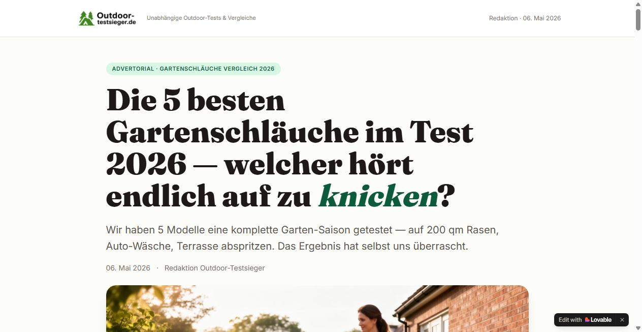 Bestätigte Warnung zu outdoor-testsieger-vergleich-gartenschlauch.de (2026)