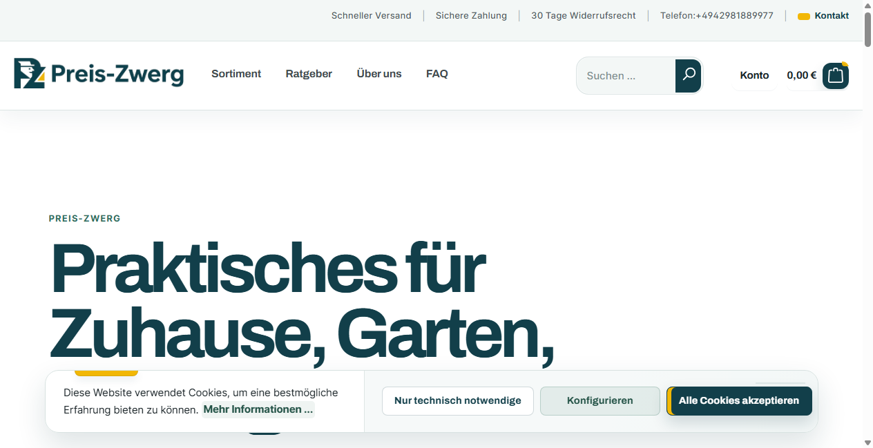 Bestätigte Warnung zu preis-zwerg.de (2026)