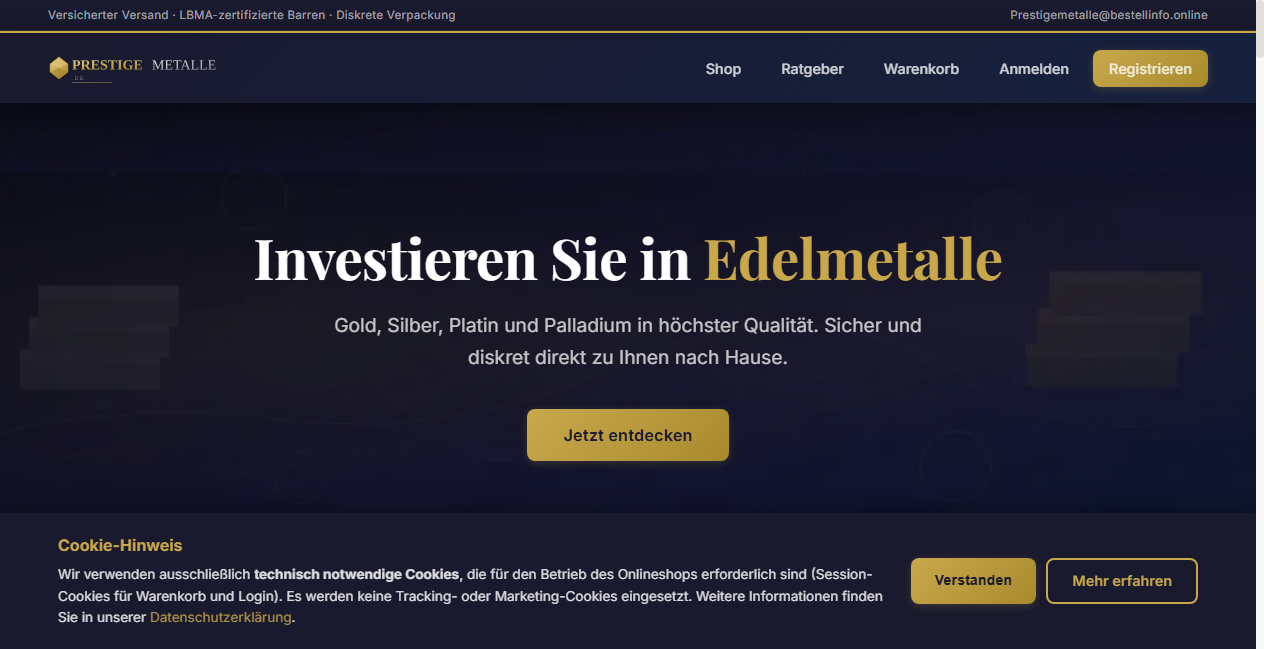 Bestätigte Warnung zu prestigemetalle.de (2026)