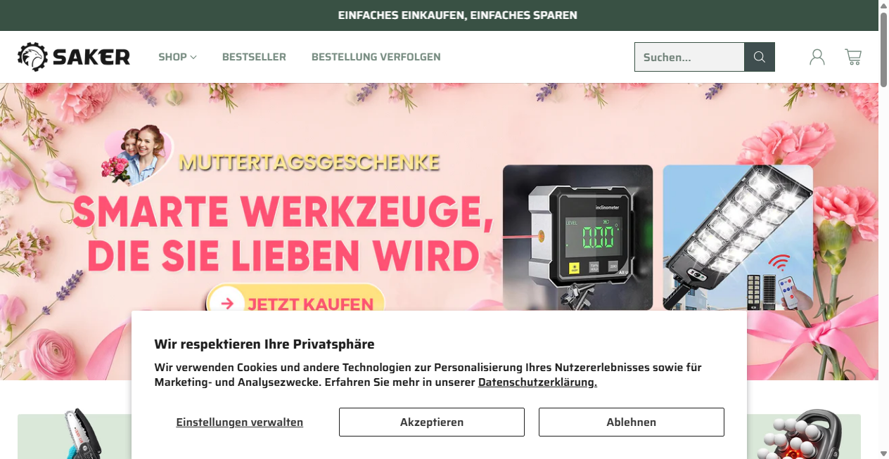 Bestätigte Warnung zu sakerwerkzeuge.de (2026)