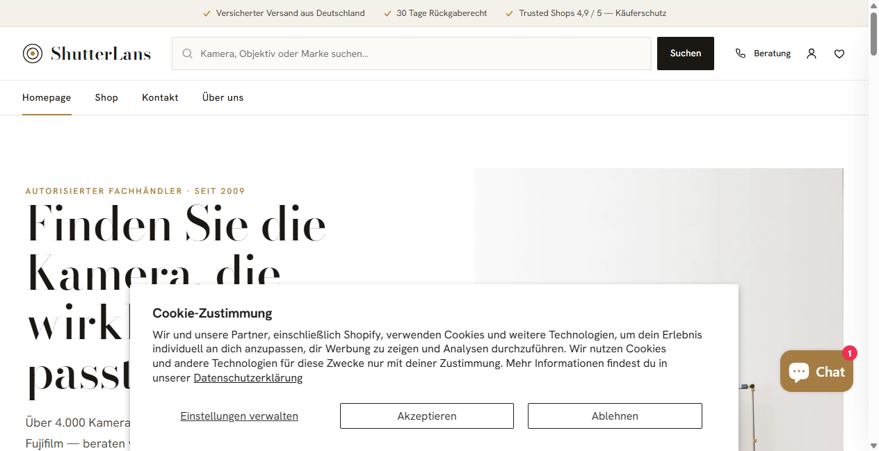 Bestätigte Warnung zu shutterlans.myshopify.com (2026)