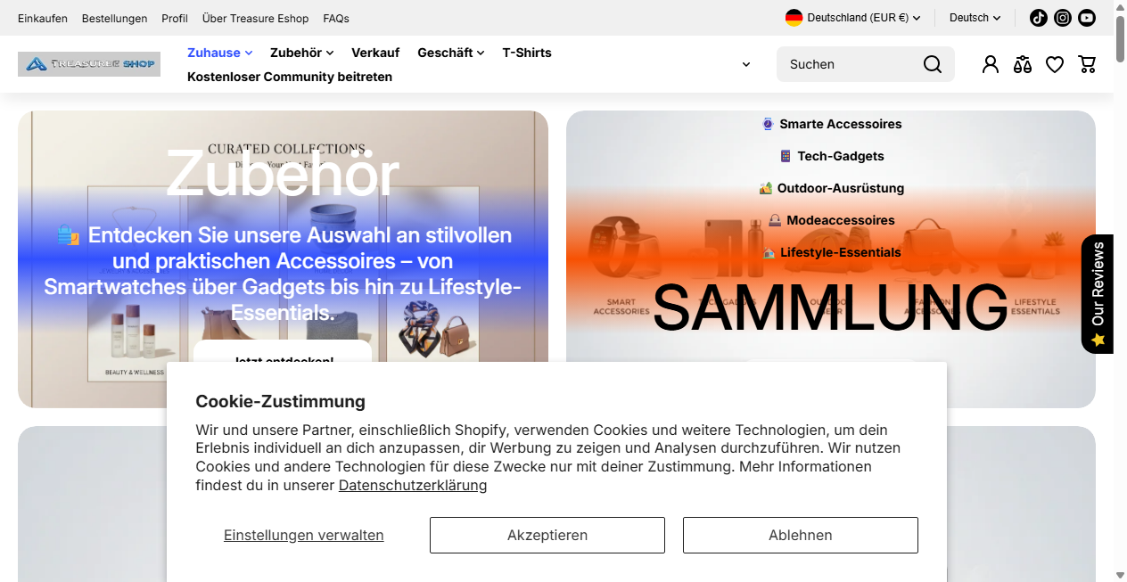 Screenshot von treasureeshop.de