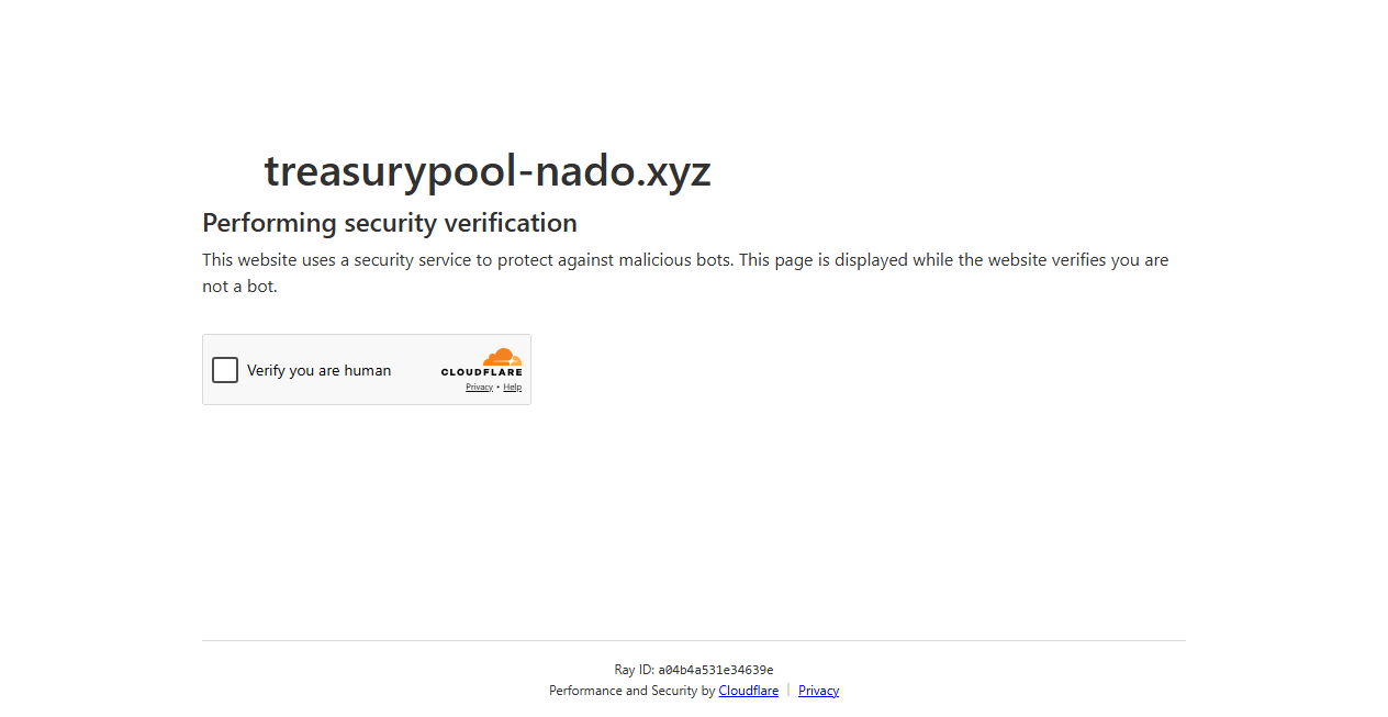 Bestätigte Warnung zu treasurypool-nado.xyz (2026)