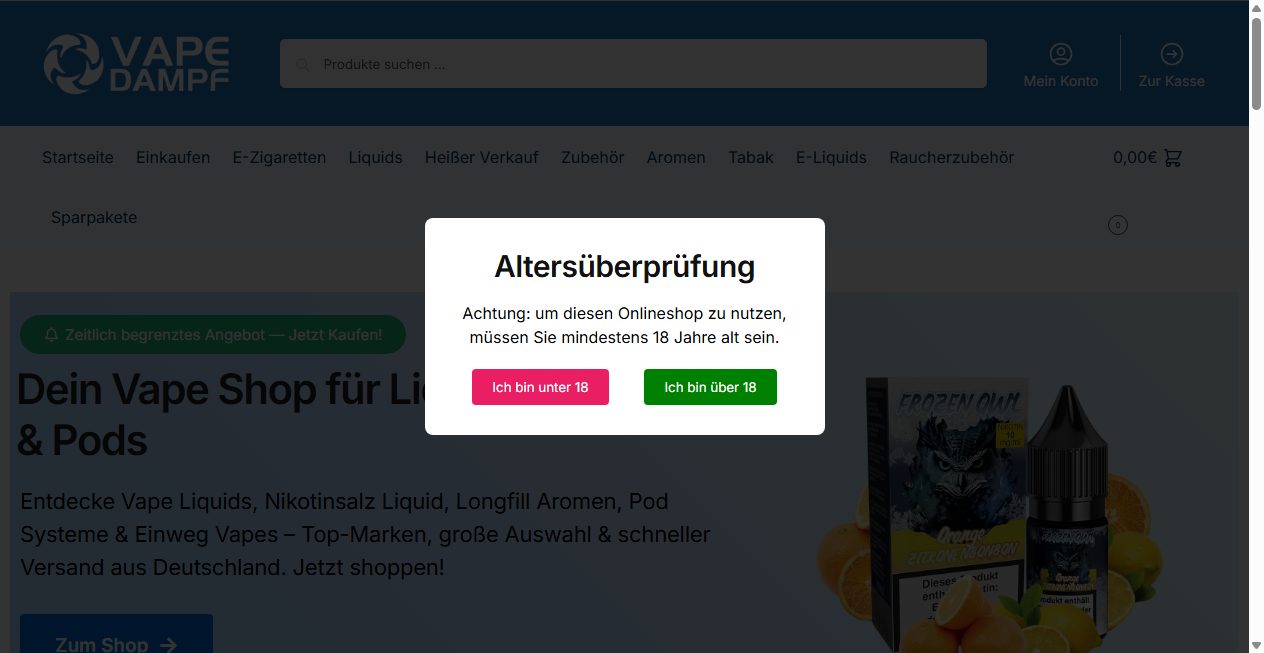 Bestätigte Warnung zu vapedampf.com (2026)