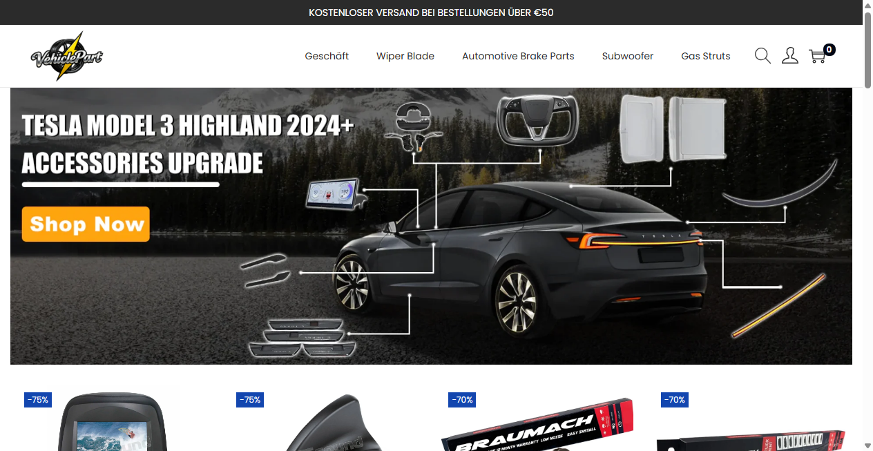 Screenshot von vehiclepartmart.com