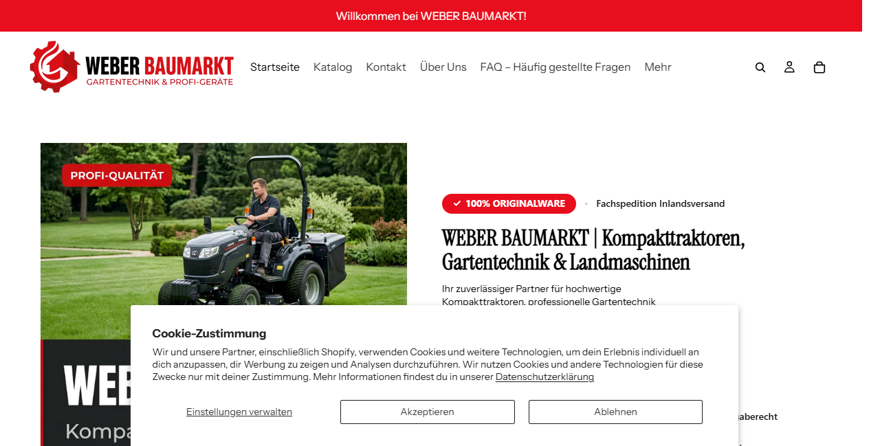 Bestätigte Warnung zu weber-baumarkt.com (2026)